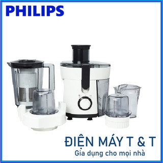 Máy ép trái cây Philips HR1847, máy ép xay 4 trong 1, 2 tốc độ, 350 W, Hàng Chính Hãng