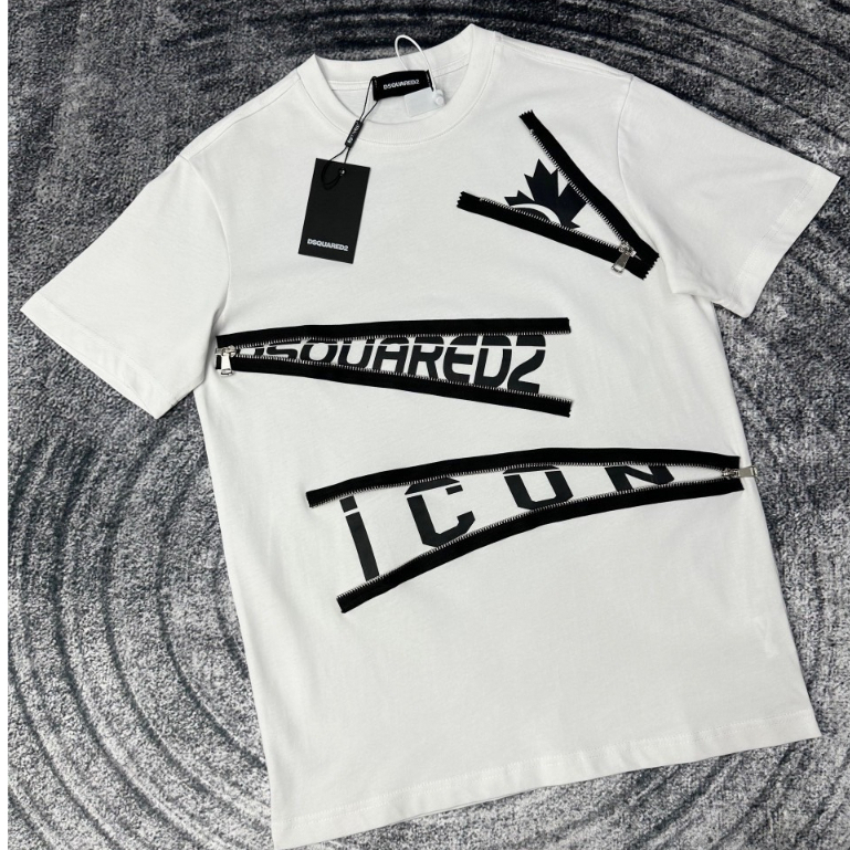 Áo Phông Icon Nam Phối Khóa Chéo Siêu Đẹp - Áo DSQ Icon Nam Mix Khọa Độc Lạ