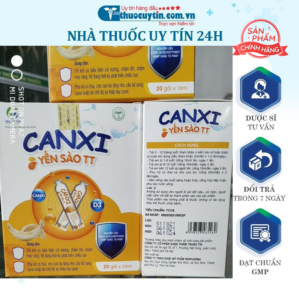 Canxi Yến sào TT Hộp 20gói x 10ml tăng đề khán.g- xương chắc khỏe ( Bác sĩ khuyên dùng)