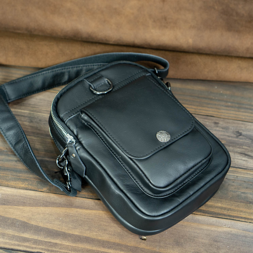 Túi đeo chéo da bò Vintage Pocket 7in - Messenger Vintage Pocket Manuk Leather