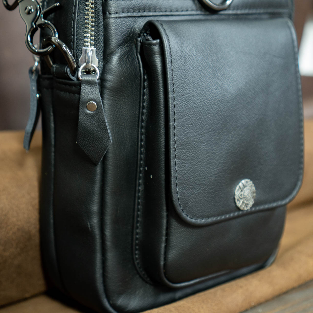 Túi đeo chéo da bò Vintage Pocket 7in - Messenger Vintage Pocket Manuk Leather