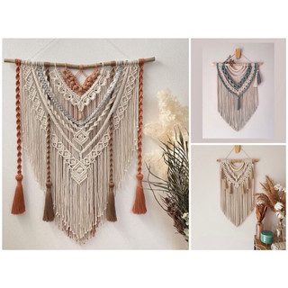 Mành treo tường mix màu macrame