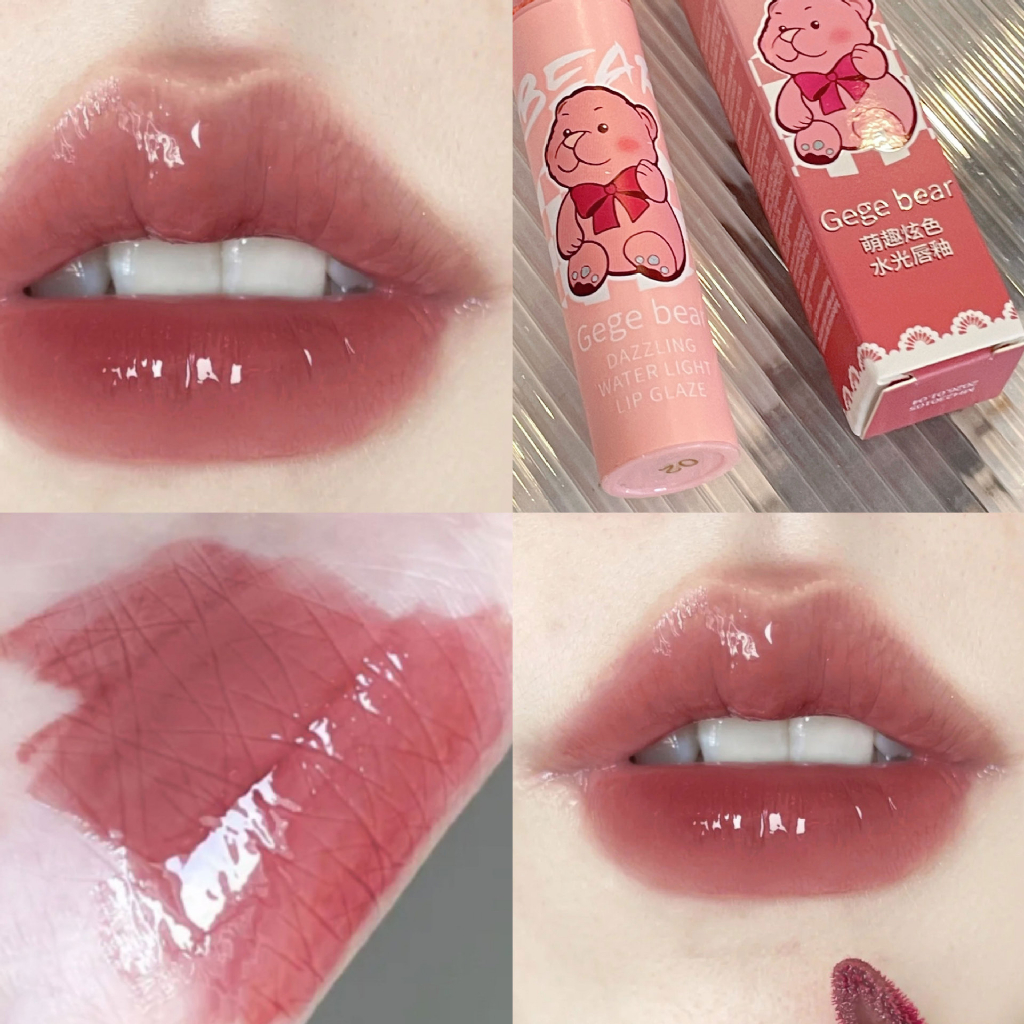 Son bóng gấu GEGE BEAR Dazzling Water Light Lip Glaze chính hãng