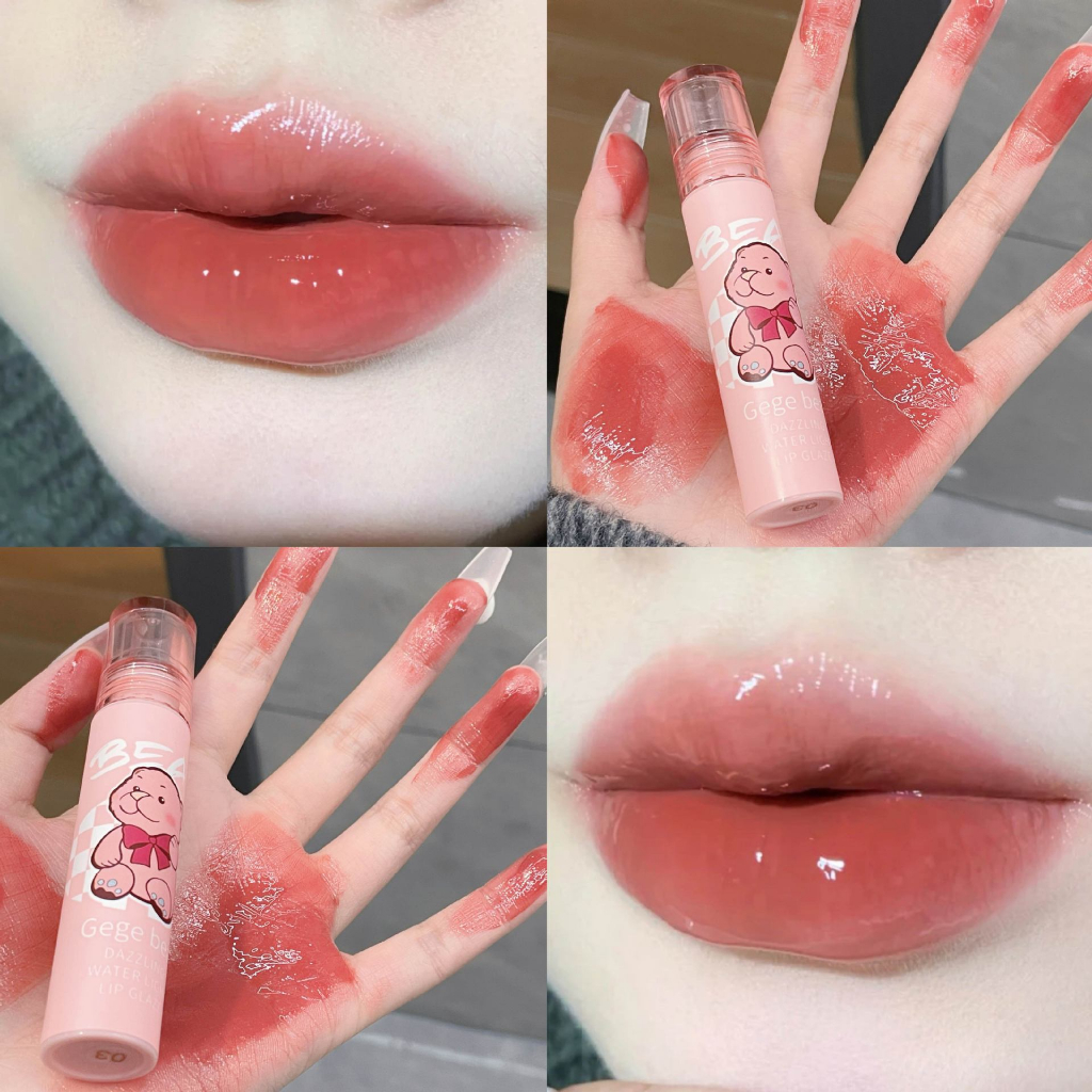 Son bóng gấu GEGE BEAR Dazzling Water Light Lip Glaze chính hãng