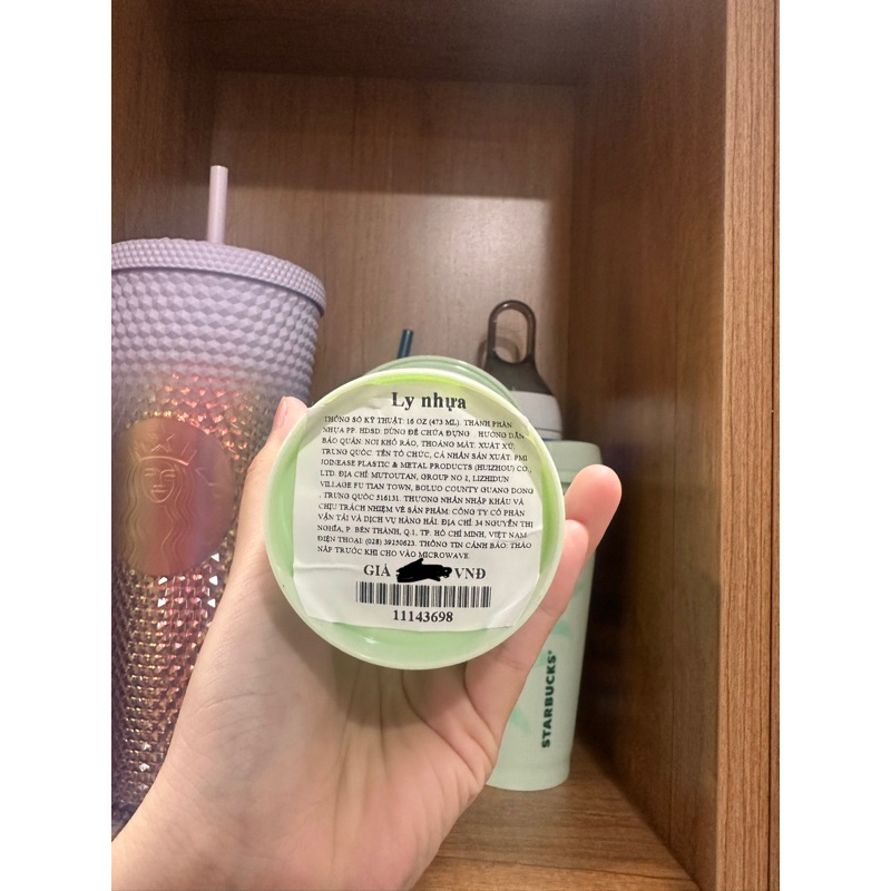 Starbucks Ly Nhựa Reusable Hot 16oz  New Green Light