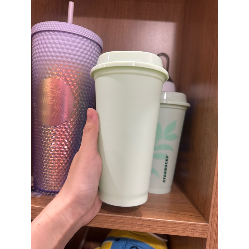 Starbucks Ly Nhựa Reusable Hot 16oz  New Green Light