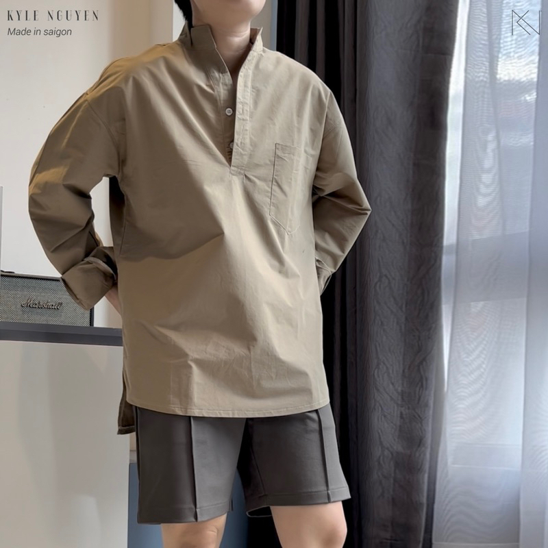 Quần shorts kaki_Đen & Ghi xám_Pleated Shorts’s KN
