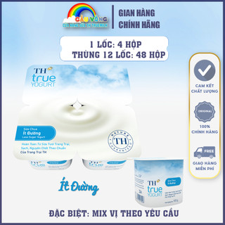 Thùng 48 hũ sữa chua ăn th true yogurt ít đường 100g