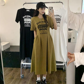 Đầm thun, váy xoè in chữ Terminus chất cotton dày dặn mặc đi làm đi chơi sang chảnh