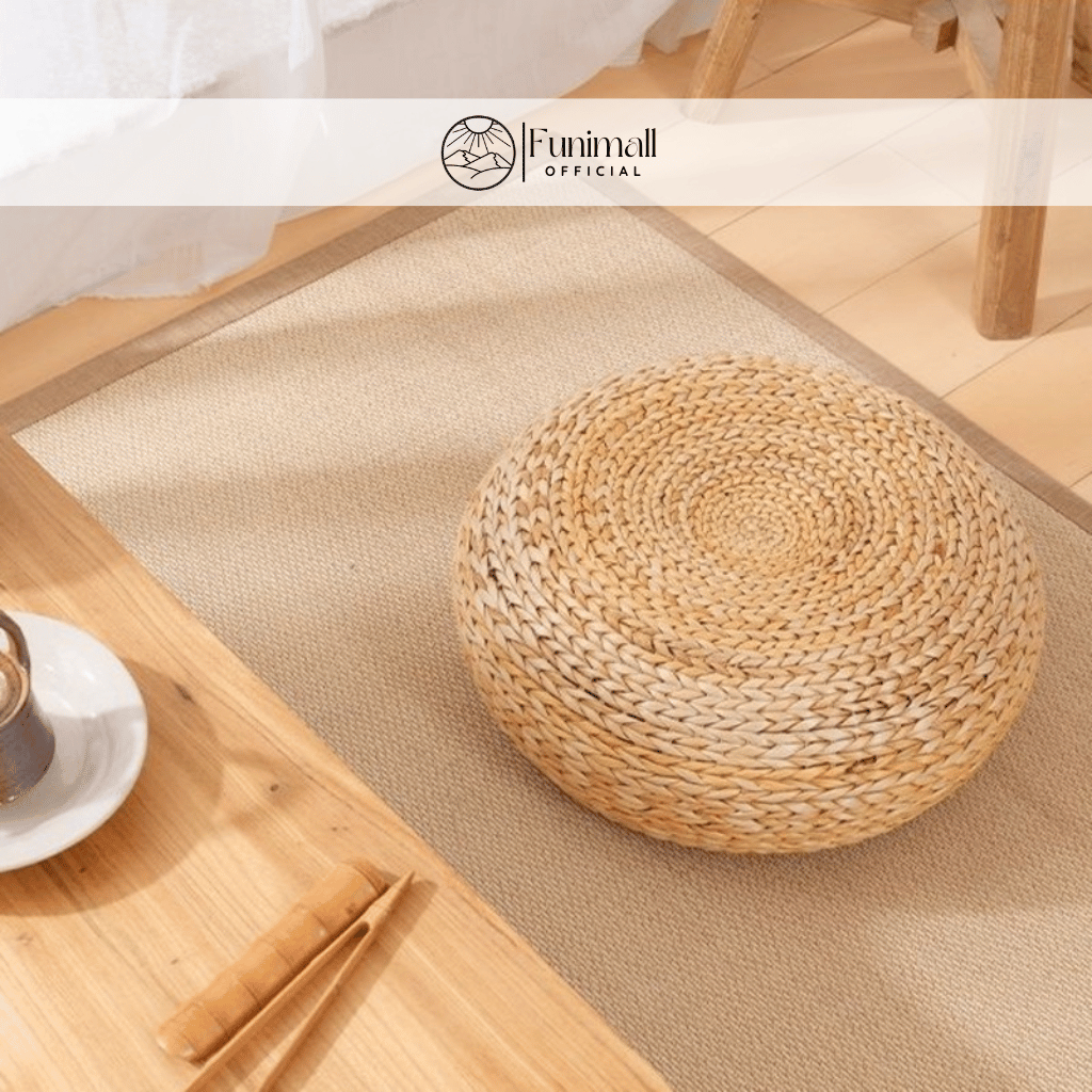 Đôn lục bình đan thủ công bo tròn, êm ái, thoải mái Trang trí nhà,  |FUNIMALL