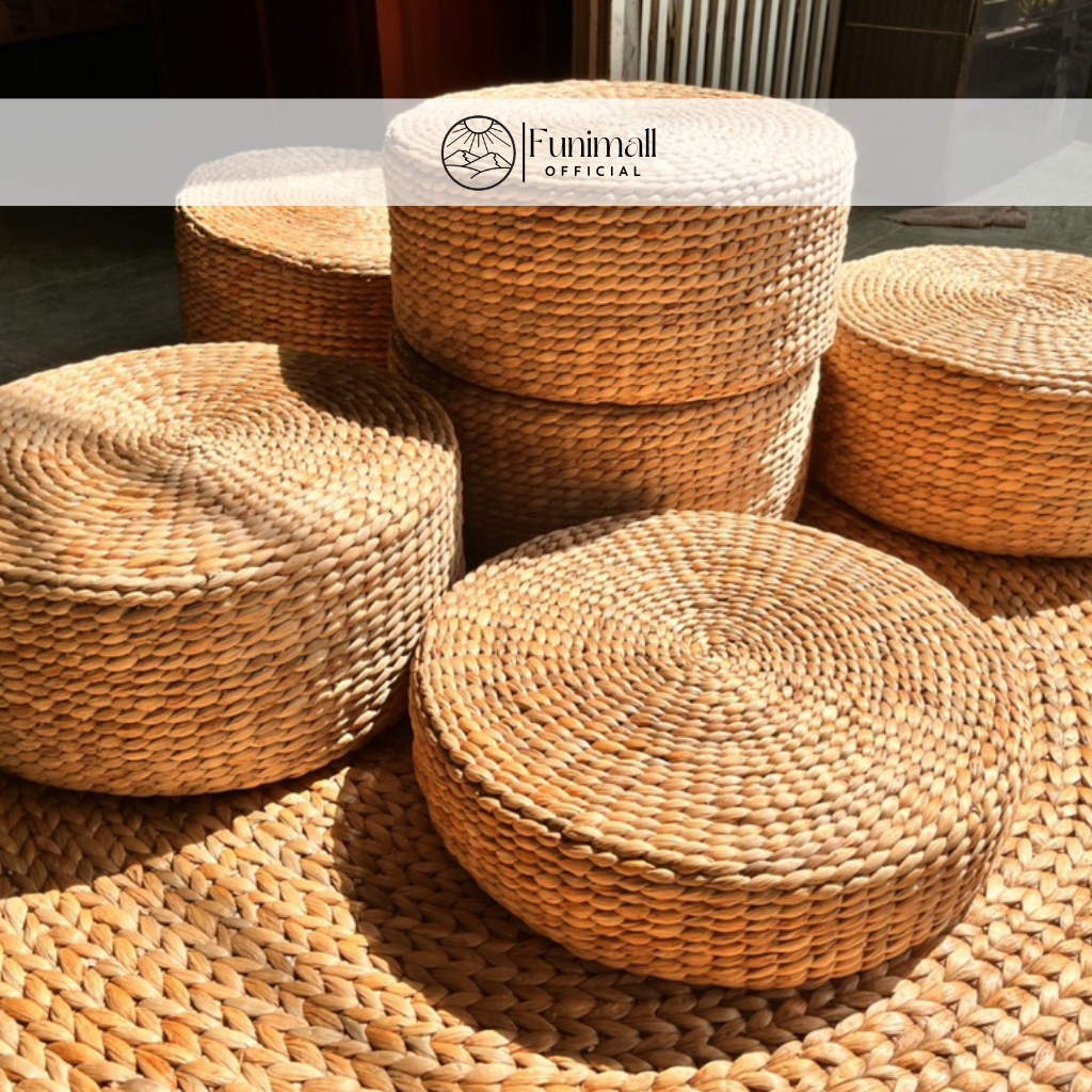 Đôn lục bình đan thủ công bo tròn, êm ái, thoải mái Trang trí nhà,  |FUNIMALL