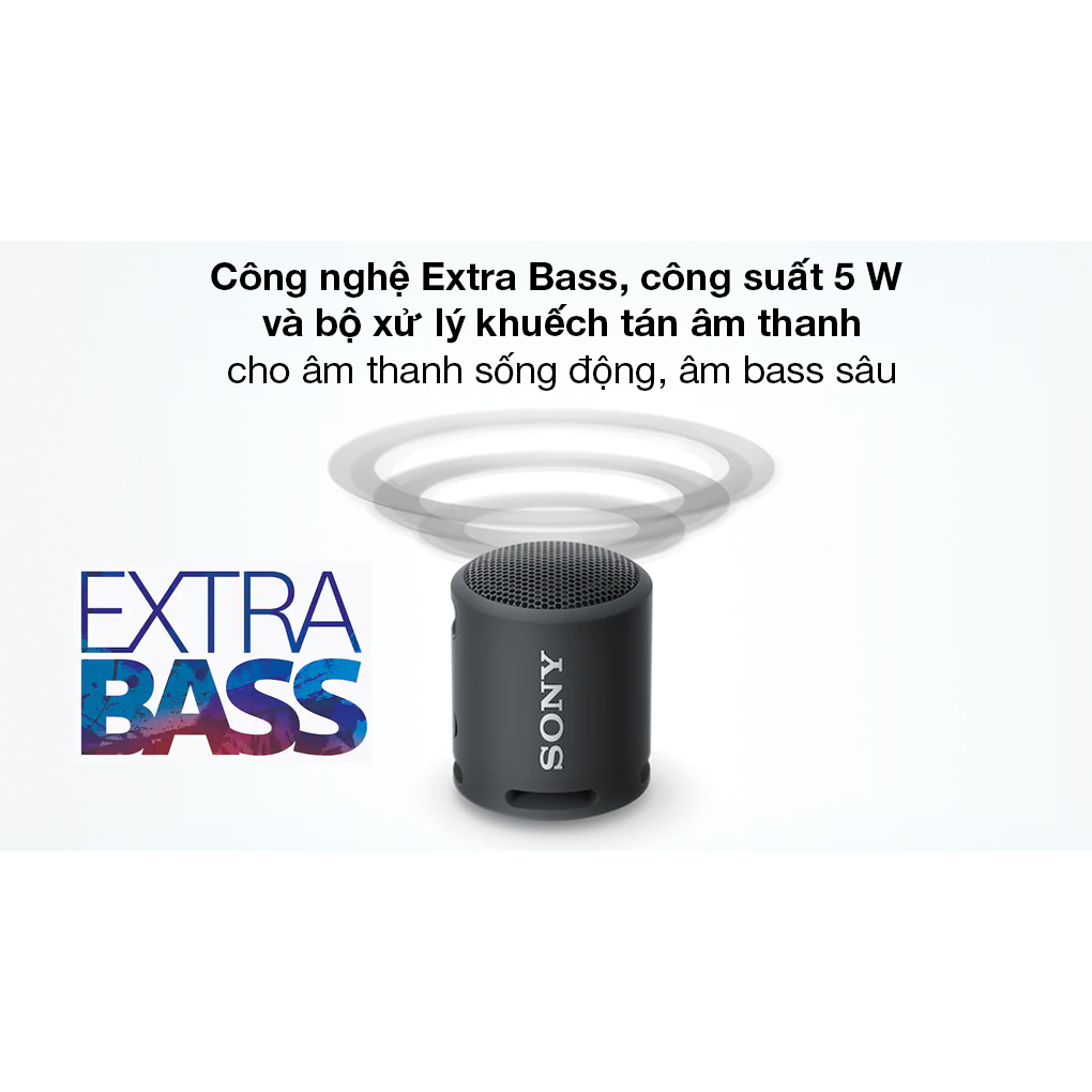 Loa Bluetooth Sony SRS-XB13 Âm Bass Mạnh Mẽ Chống Nước IP67 Chơi Nhạc 16H - Kết Nối 2 Loa - Bảo Hành 2 Năm