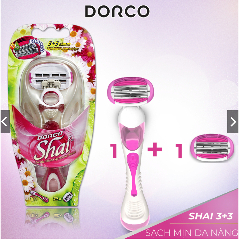 Dao Cạo Nữ Dorco Shai (1 Cán 2 Lưỡi)