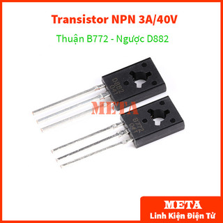 Transistor thuận b772 / transistor ngược d882 - to126 npn 3a/40v