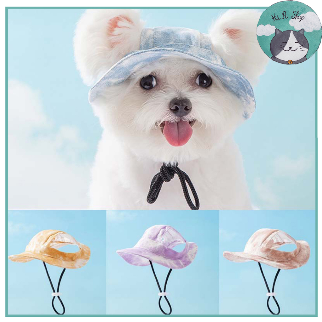 Mũ Cotton Che Nắng Chống Nắng Chống Trượt Tai Dễ Thương Cho Chó Mèo Có Thể Điều Chỉnh Dành Cho Thú Cưng
