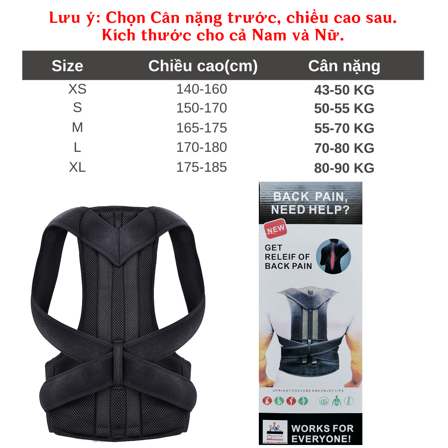 ✈️ Đai Chống Gù Lưng Nam Nữ BACK PAIN Dành Cho Dân Văn Phòng Chống Đau Mỏi