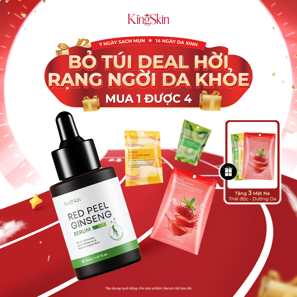 Serum tái tạo da KING SKIN red peel ginseng VIP 30ml