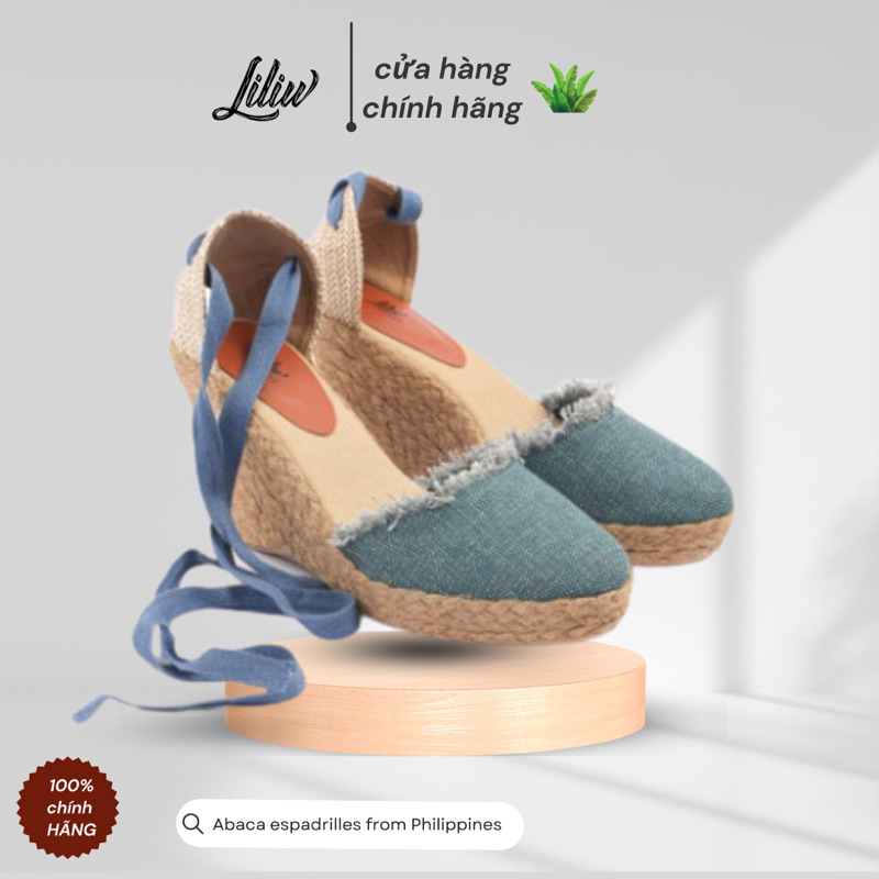 Cao Gót Cói Đế Xuồng cao 8cm Dây Nhẹ Nhàng  - Ivy Màu Jean