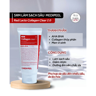 Sữa rửa mặt medipeel red lacto collagen clear 2.0
