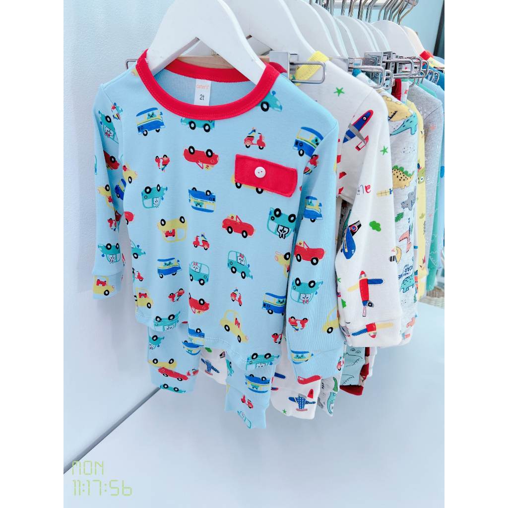 Bộ quần áo dài tay Cater Sài Gòn, vải cotton mềm mịn, co giãn thoải mái cho bé trai, bé gái BD41