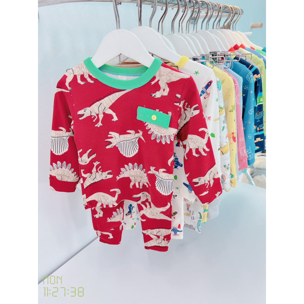 Bộ quần áo dài tay Cater Sài Gòn, vải cotton mềm mịn, co giãn thoải mái cho bé trai, bé gái BD41