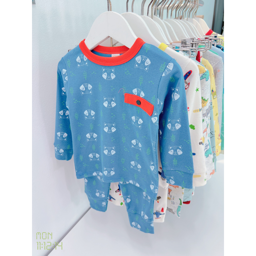 Bộ quần áo dài tay Cater Sài Gòn, vải cotton mềm mịn, co giãn thoải mái cho bé trai, bé gái BD41