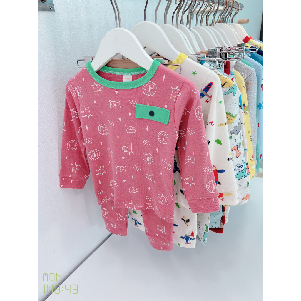 Bộ quần áo dài tay Cater Sài Gòn, vải cotton mềm mịn, co giãn thoải mái cho bé trai, bé gái BD41