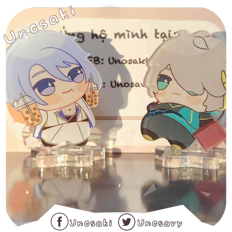 Gacha Standee Genshin Impact | Mini standee Chibeo 4cm| Tượng Mica dễ thương