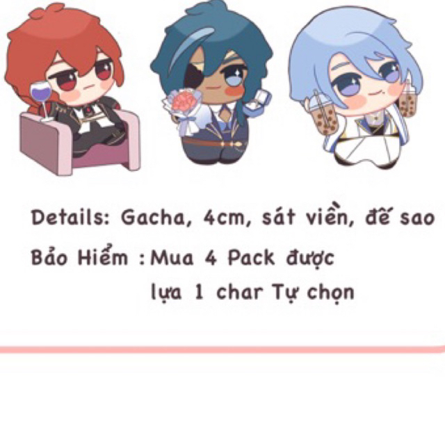 Gacha Standee Genshin Impact | Mini standee Chibeo 4cm| Tượng Mica dễ thương