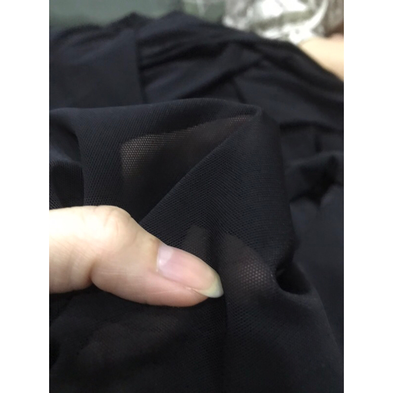 Vải Thun Lưới Dai màu đenloại dày co giãn 4 chiều  mềm rũ ,may đầm váy ,áo kiểu thiết kế thời trang