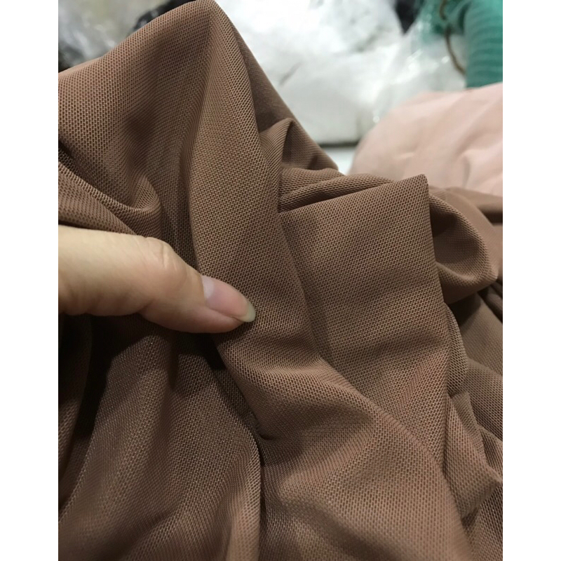 Vải Thun Lưới Dai màu nâu (khổ 1m75)loại dày co giãn 4 chiều mềm rũ ,may đầm váy ,áo kiểu thiết kế thời trang