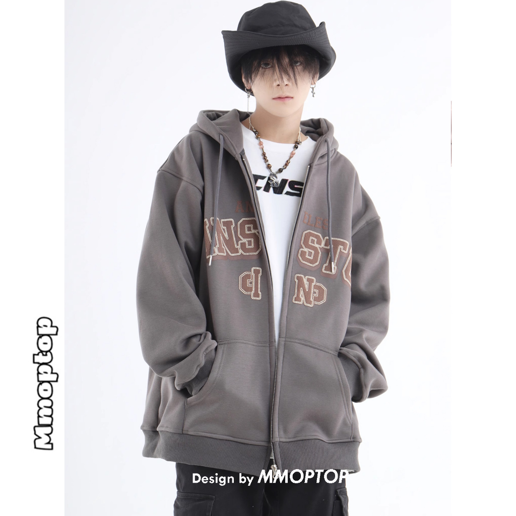 Áo Khoác Nỉ Hoodie Zip Áo Khoác Nam Nữ Nỉ Bông Ins Mmoptop