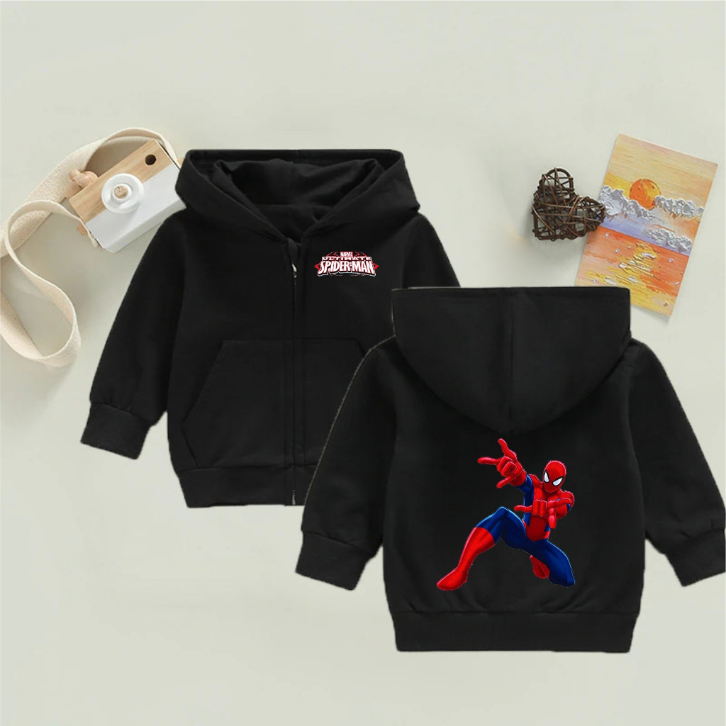 áo khoác hoodie người nhện bé trai 3/4/5-áo khoác nỉ đi học bé trai bé gái chất đẹp