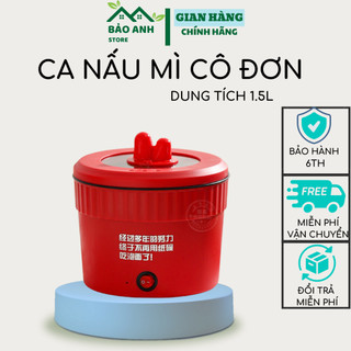 Nồi lẩu mini, nồi cơm điện mini, nồi nấu mì, ca mì cô đơn đa năng dung tích 1,5l