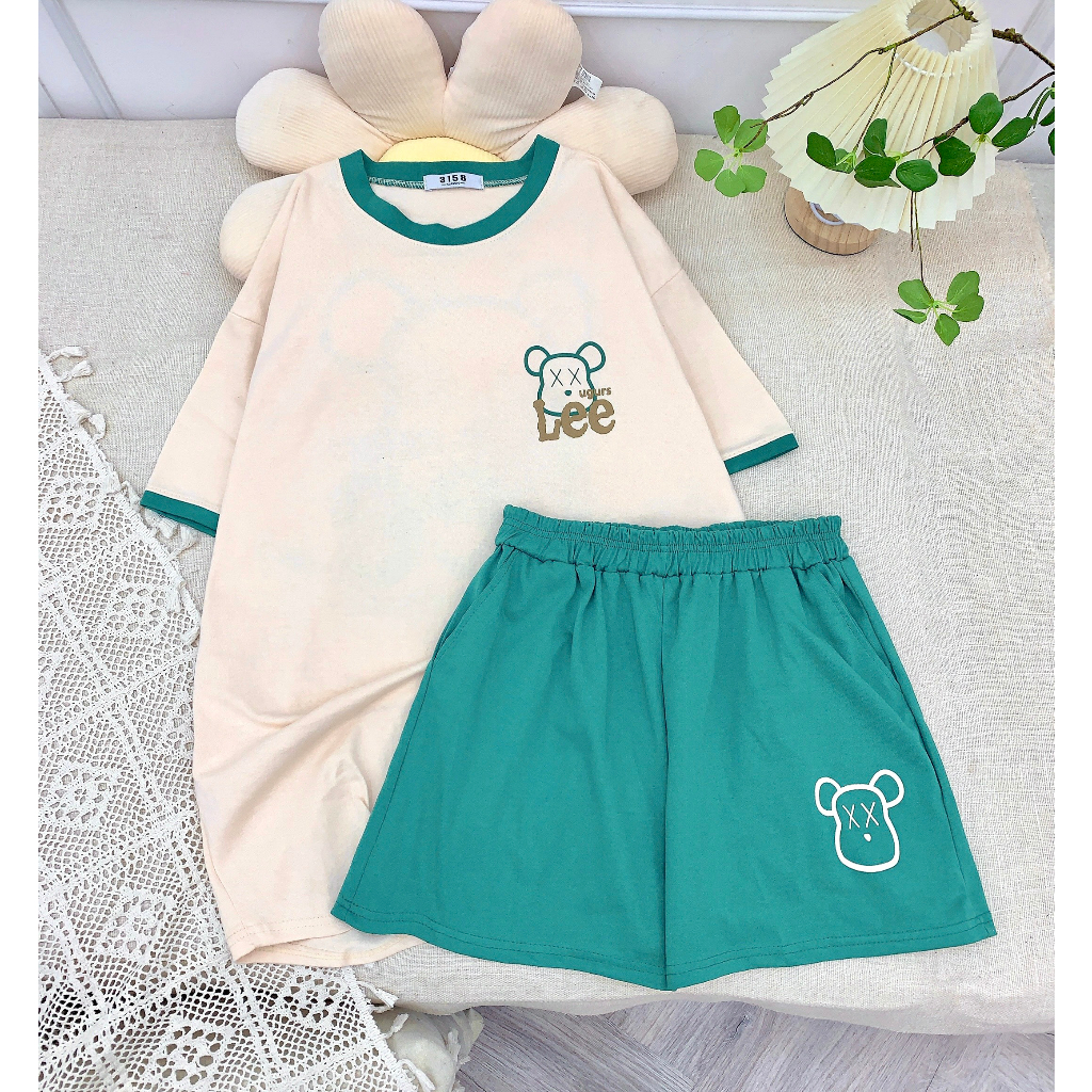 SET BỘ GẤU LEE - COTTON KHÔ 3158 FREESIZE, FULL MÀU, GIỮ PHOM, THOẢI MÁ