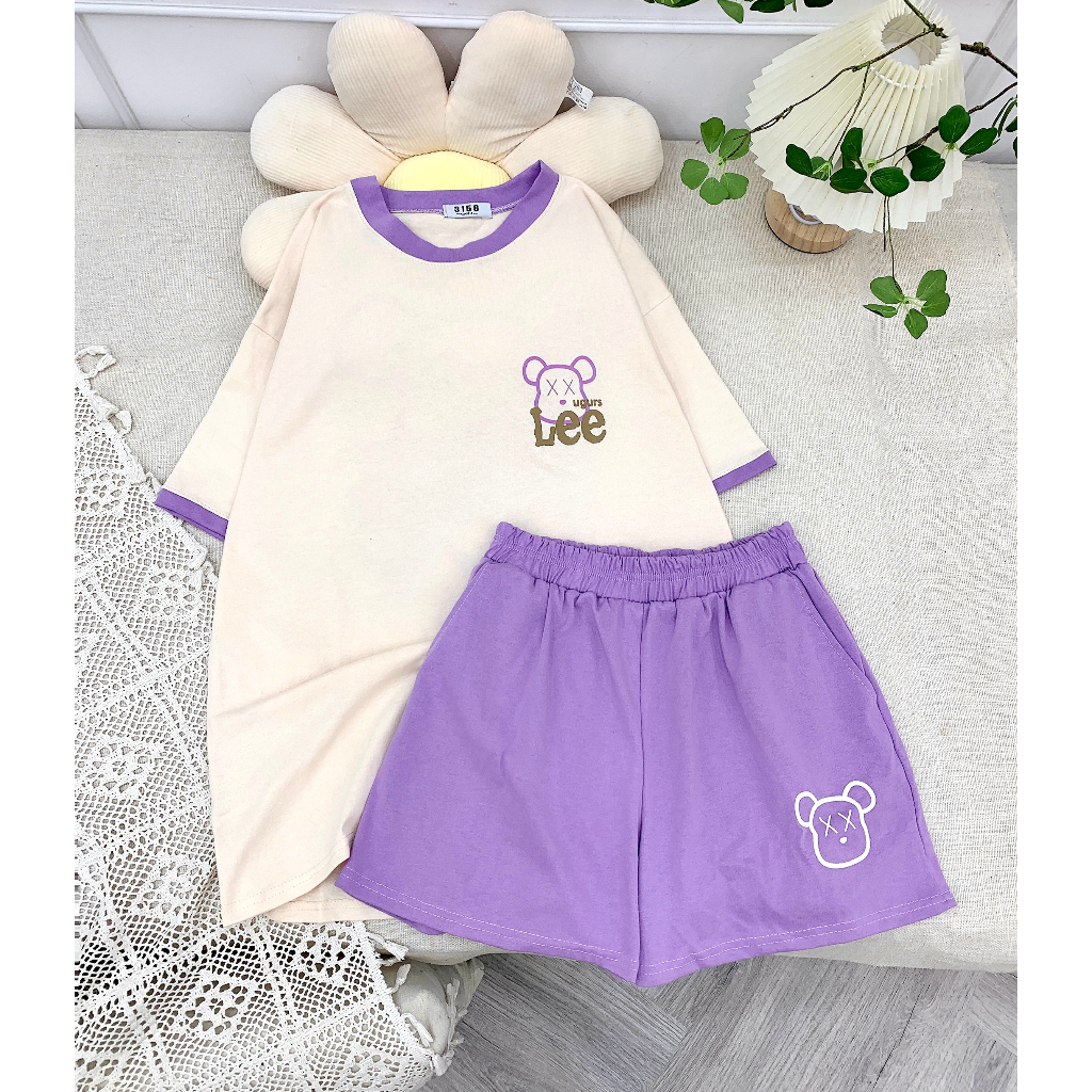 SET BỘ GẤU LEE - COTTON KHÔ 3158 FREESIZE, FULL MÀU, GIỮ PHOM, THOẢI MÁ