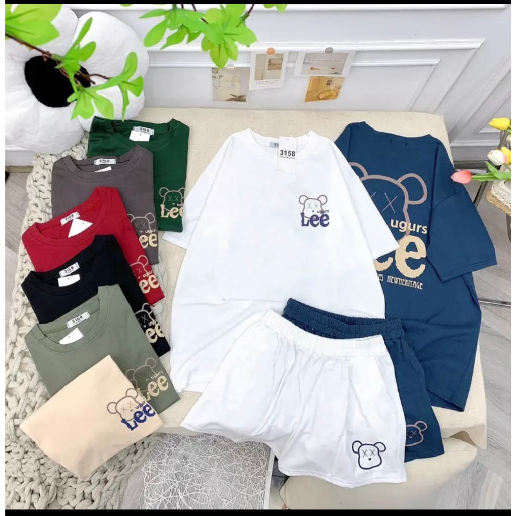 SET BỘ GẤU LEE - COTTON KHÔ 3158 FREESIZE, FULL MÀU, GIỮ PHOM, THOẢI MÁ