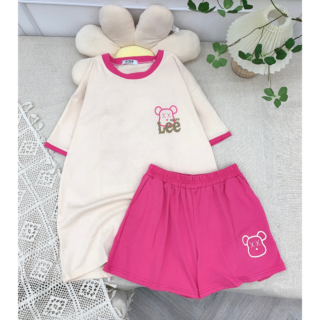 SET BỘ GẤU LEE - COTTON KHÔ 3158 FREESIZE, FULL MÀU, GIỮ PHOM, THOẢI MÁ