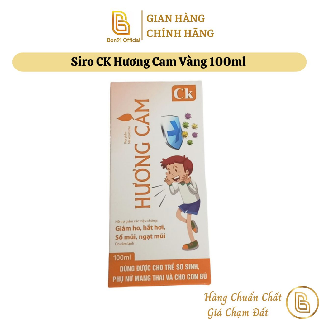 Siro CK Hương Cam Vàng 100ml hỗ trợ giảm ho hắt hơi sổ mũi ngạt mũi do cảm lạnh
