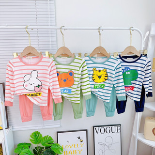 Bộ Thu Đông Dài Tay Cho Bé 7-26Kg, Bộ Thun Lạnh Cho Bé Trai Bé Gái Với Họa Tiết Động Vật Dễ Thương