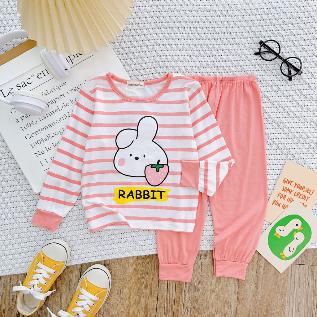 Bộ Thu Đông Dài Tay Cho Bé 💖 Bộ Thun Lạnh Dài Tay Minky Mom Cho Bé Trai Bé Gái Với Họa Tiết Siêu Dễ Thương .