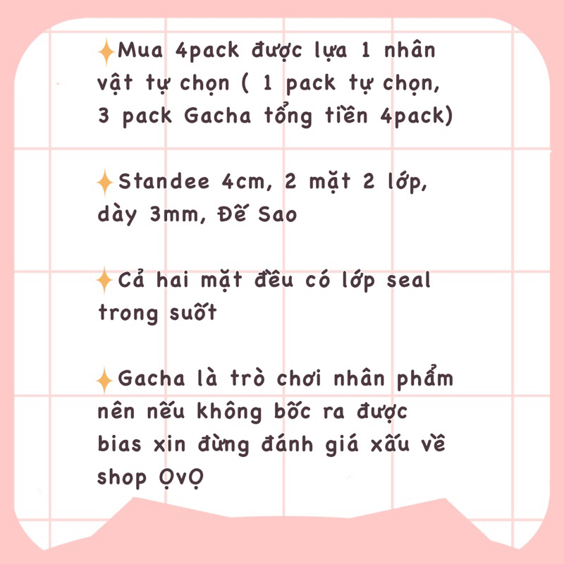 Gacha Standee Genshin Impact | Mini standee Chibeo 4cm| Tượng Mica dễ thương