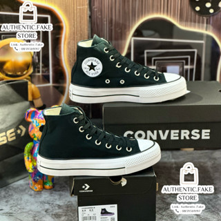 Giày Thời Trang Nữ Cv Chuck Taylor All Star Canvas Lift Platform Hi Top Converse Classic Đen Cao Cổ