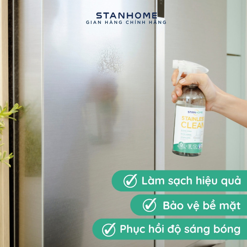 Xịt làm sạch bề mặt inox,,thép không gỉ Stanhome Stainless Clean 500ml