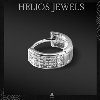 Khuyên tai bạc nam, nữ HeliSilver Glory - Đá Trắng KTB103