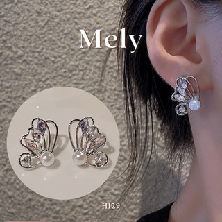 Bông tai hình cánh bướm bạc dịu dàng nữ tính phong cách hàn quốc xinh xắn - Mely D90