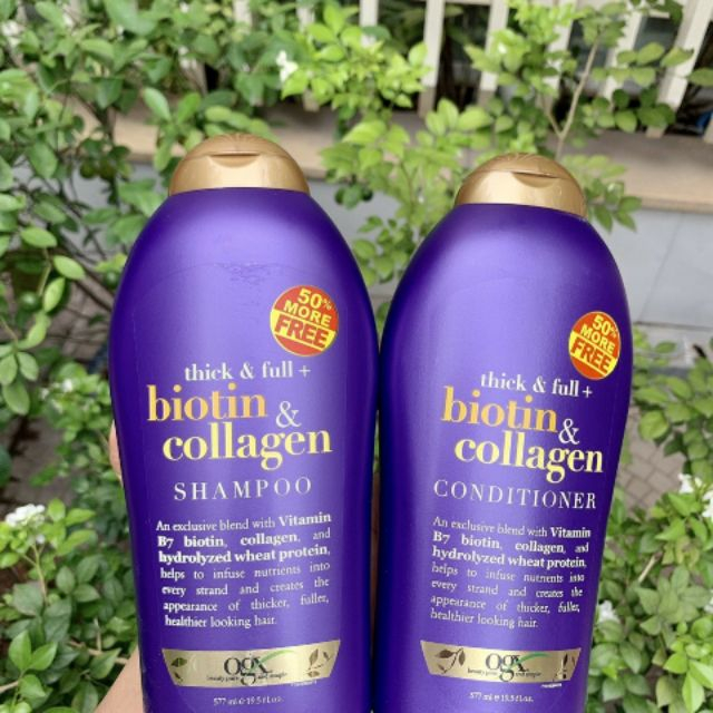 Dầu gội xả Biotin Collagen 577ml chống rụng tóc vàkích thích mọc tóc (một cặp).