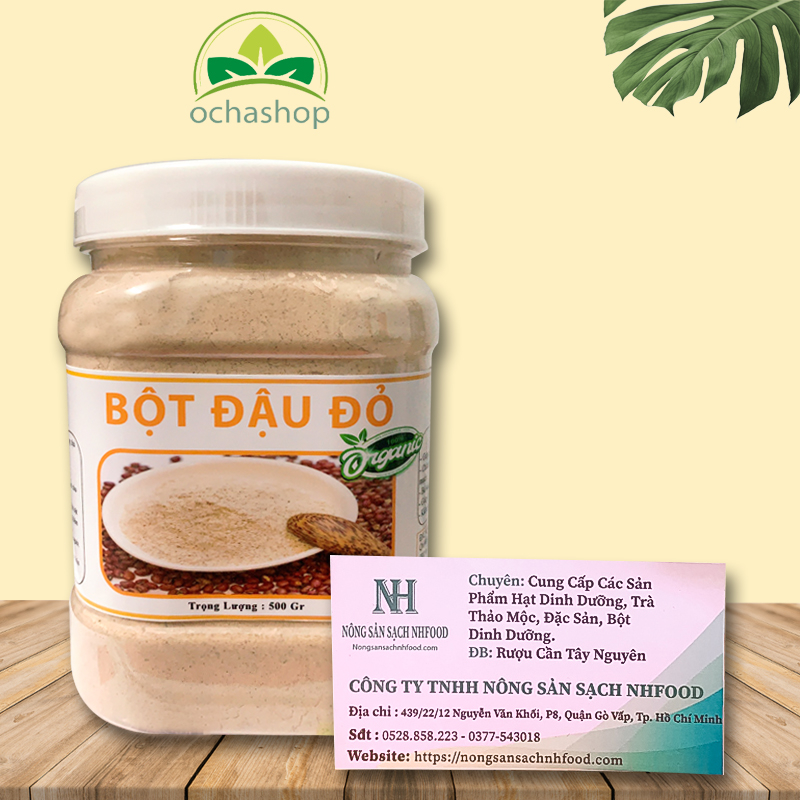 Bột Đậu Đỏ Nguyên Chất 500gr Siêu Mịn 100% Organic - OCHASHOP