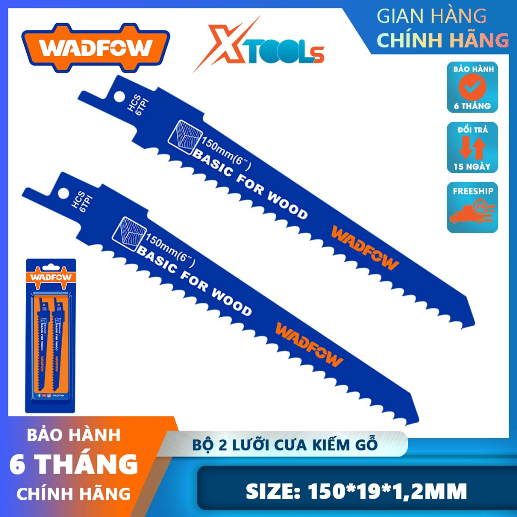Bộ lưỡi cưa kiếm gỗ WADFOW Lưỡi cưa gỗ chất liệu HCS, răng cưa nhuyễn, đường cưa đẹp và sắc nét.- sản phẩm chính hãng