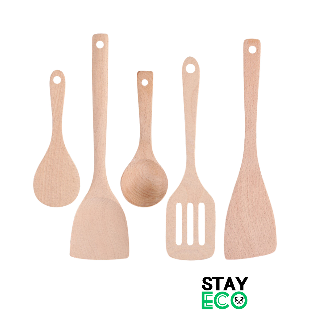 Muỗng xới cơm bằng gỗ STAY ECO muôi xào nấu chống dính chịu nhiệt tiện lợi nhiều kích thước